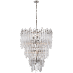 Żyrandol kaskadowy trzypiętrowy Adele w polerowanym niklu z przezroczystym akrylem