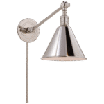 Lampa biblioteczna Boston funkcjonalna jednoramienna w polerowanym niklu