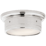 Mały plafon Siena w polerowanym niklu z białym szkłem