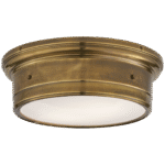 Duży plafon Siena w ręcznie patynowanym mosiądzu antycznym z białym szkłem