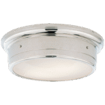 Duży plafon Siena w polerowanym niklu z białym szkłem