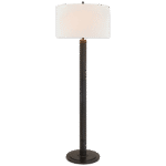 Lampa podłogowa Longacre w brązie z lnianym kloszem