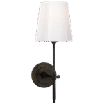 Kinkiet Bryant w brązie z białym szklanym kloszem