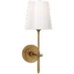 Kinkiet Bryant w ręcznie patynowanym mosiądzu antycznym z białym szklanym kloszem