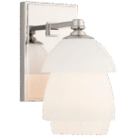 Mały kinkiet Whitman w polerowanym niklu z białym szklanym kloszem