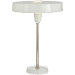 Lampa stołowa Carlo w polerowanym niklu i antycznej bieli