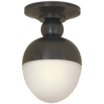 Plafon Clark w brązie z białym szkłem