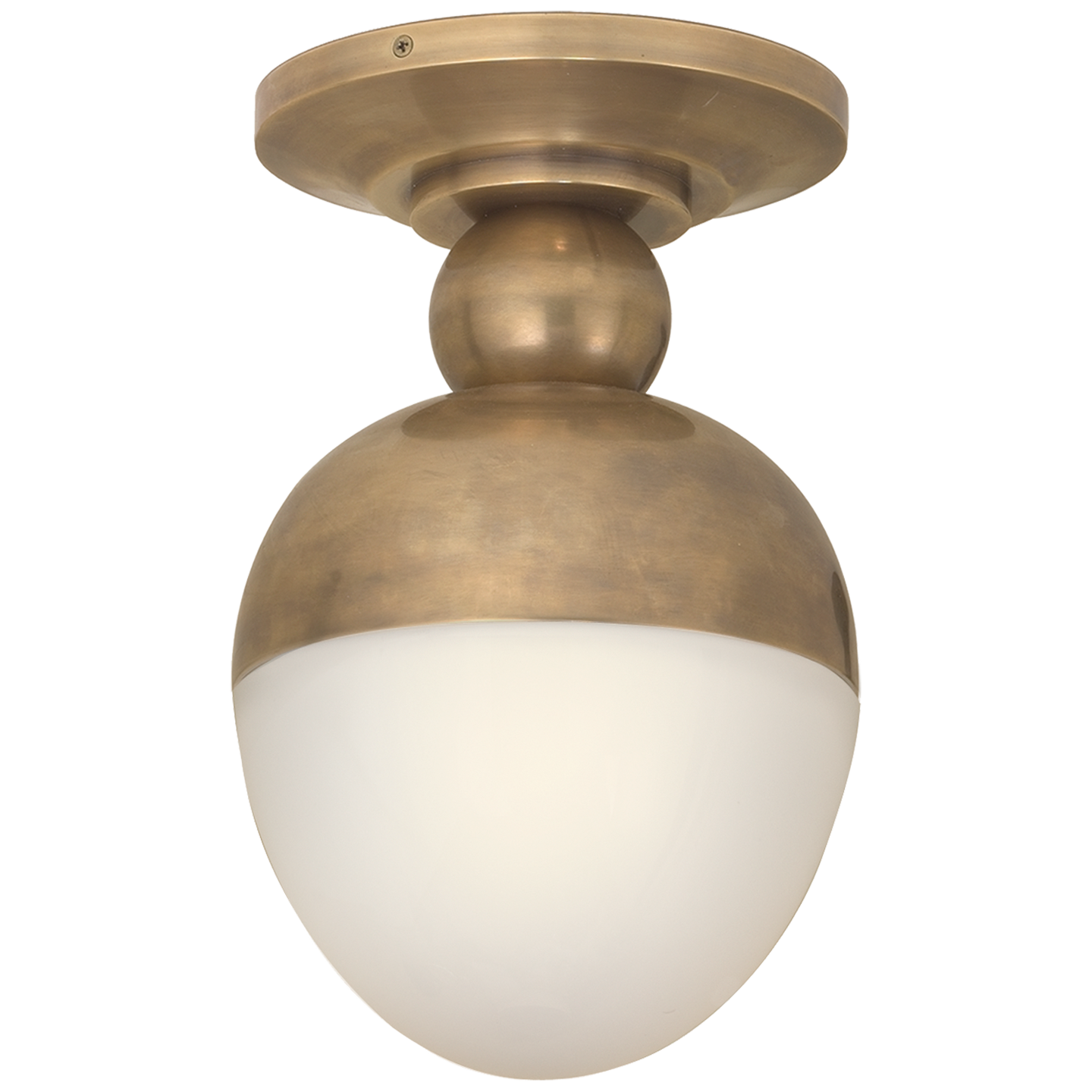 TOB4006HABWG Plafon Clark w ręcznie patynowanym mosiądzu antycznym z białym szkłem - obrazek 1