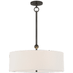 Lampa wisząca Reed w brązie z lnianym kloszem