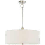 Lampa wisząca Reed w polerowanym niklu z lnianym kloszem