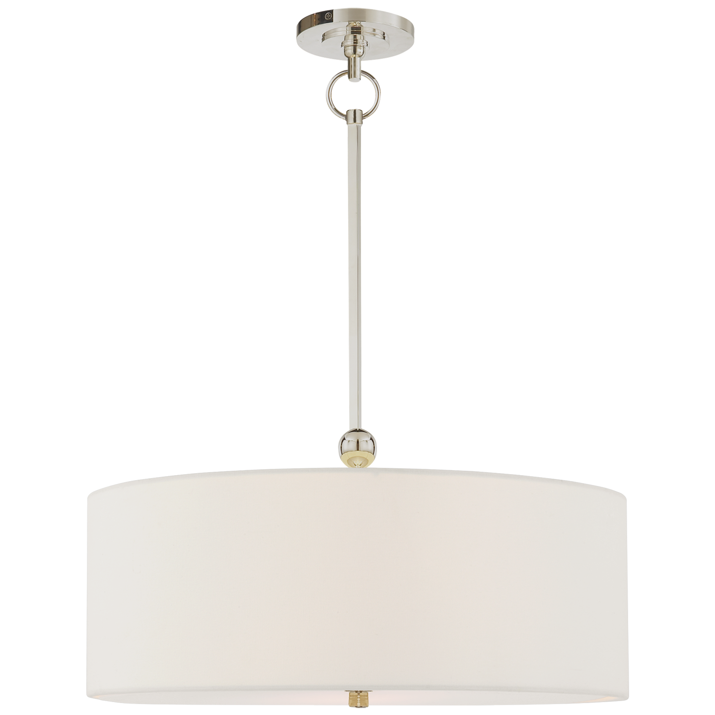 TOB5011PNL Lampa wisząca Reed w polerowanym niklu z lnianym kloszem - obrazek 1