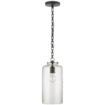 Lampa wisząca cylindryczna Katie w brązie z nasiennym szkłem