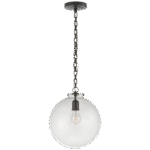 Lampa wisząca kulista Katie w brązie z przezroczystym szkłem