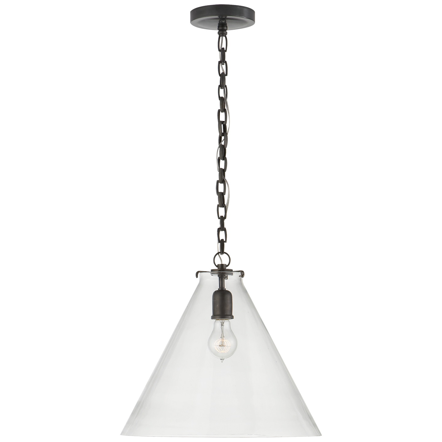 TOB5226BZG6CG Lampa wisząca stożkowa Katie w brązie z przezroczystym szkłem - obrazek 1