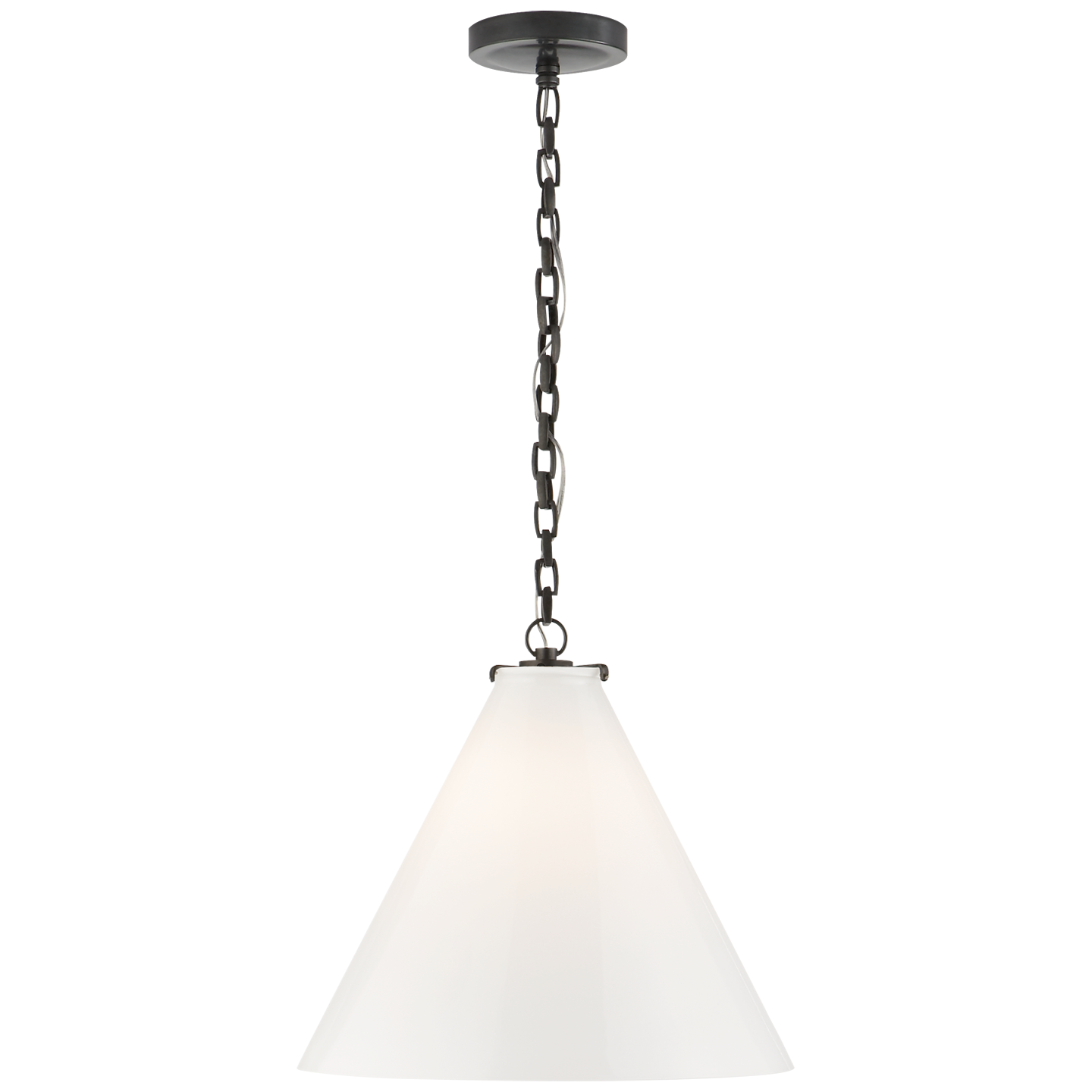 TOB5226BZG6WG Lampa wisząca stożkowa Katie w brązie z białym szkłem - obrazek 1