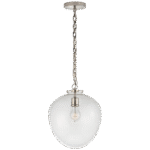 Lampa wisząca żołądzik Katie w polerowanym niklu z przezroczystym szkłem