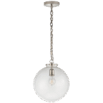 Lampa wisząca kulista Katie w polerowanym niklu z przezroczystym szkłem