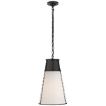 Duża lampa wisząca Robinson w brązie z białym szkłem