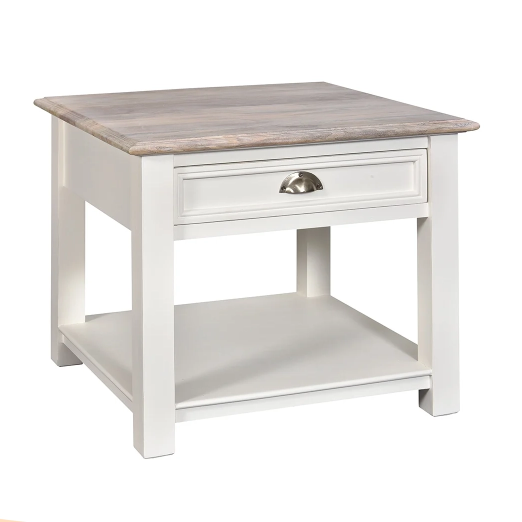 C001WW_Bristol_White_Stolik_boczny1 Stolik boczny Riviera White - obrazek 1