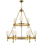 Żyrandol Classic Two-Tier Ring Chandelier antyczny mosiądz