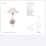 Kinkiet Hackney w polerowanym niklu z lnianym kloszem - obrazek 2