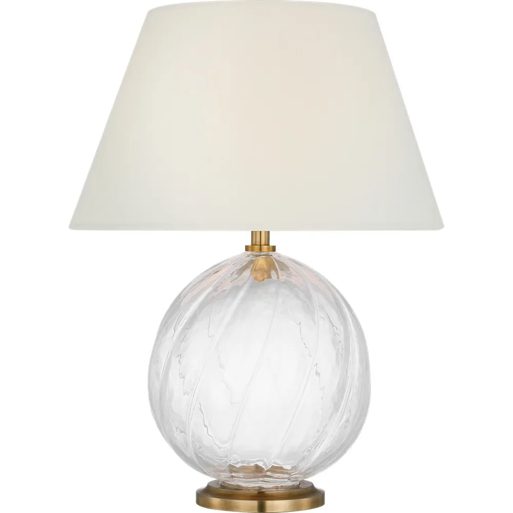 IMG_3473 Mała lampa stojąca Talia w mosiądzu i przezroczystym szkle - obrazek 1