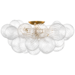 Plafon Talia 25" ze złoceniem i przezroczystym szkle wirowanym