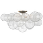 Plafon Talia 25" w polerowanym srebrnym wykończeniu i przezroczystym szkle wirowanym