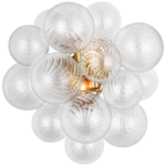 Kinkiet Talia ze złoceniem i przezroczystym szkle wirowanym