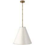 Lampa wisząca Goodman M antyczny mosiądz + abażur biel/mosiądz Thomas O'Brian